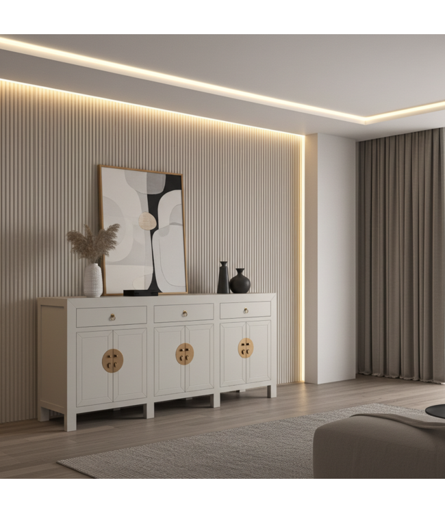 Chinese Dressoir Moonshine Greige - Orientique Collectie B190xD40xH85cm