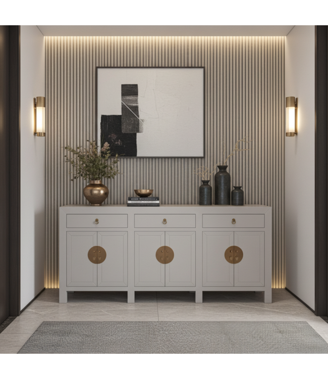 Aparador Chino Moonshine Gris - Orientique Colección An190xP40xAl85cm