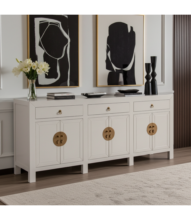 Credenza Cinese Moonshine Grigio - Orientique Collezione L190xP40xA85cm