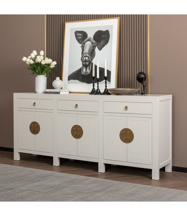 Credenza Cinese Moonshine Grigio - Orientique Collezione L190xP40xA85cm