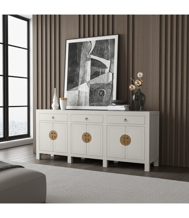 Chinese Sideboard Moonshine Greige - Orientique Collection W190xD40xH85cm