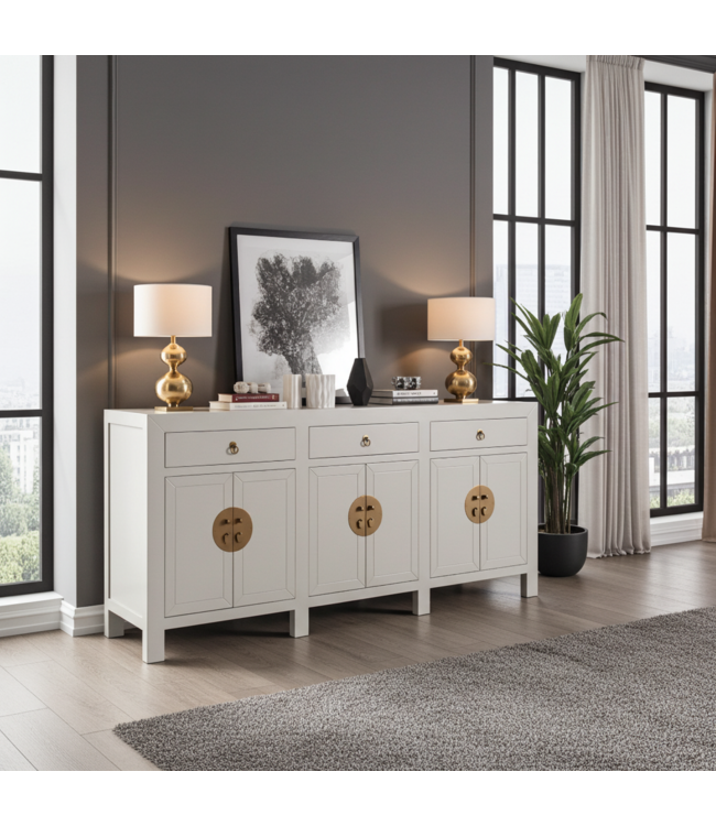 Credenza Cinese Moonshine Grigio - Orientique Collezione L190xP40xA85cm