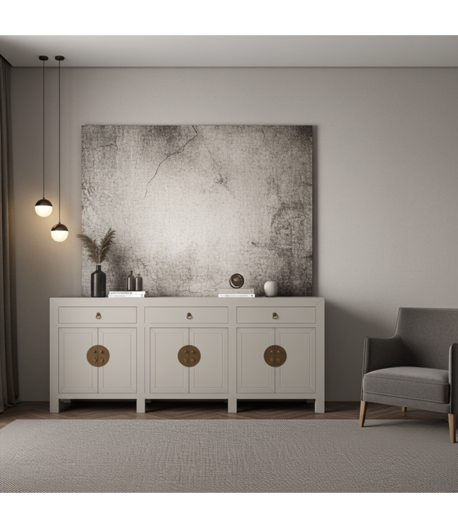 Credenza Cinese Moonshine Grigio - Orientique Collezione L190xP40xA85cm