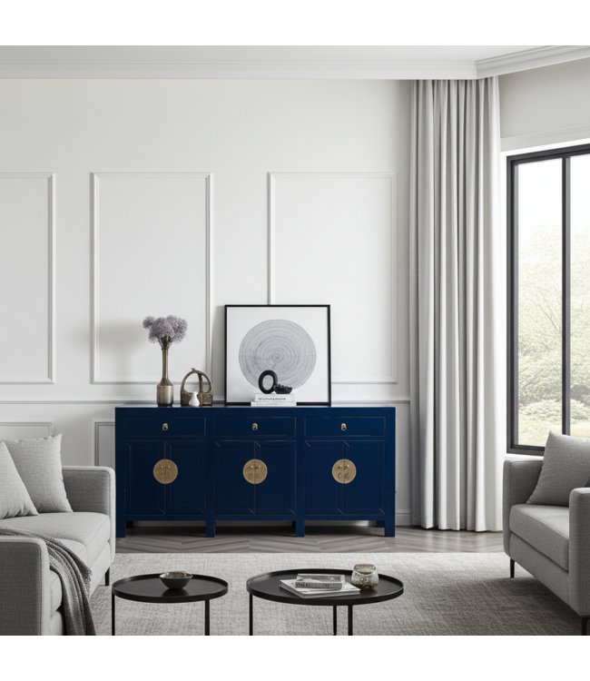 Chinesisches Sideboard Kommode Nachtblau - Orientique Kollektion B190xT40xH85cm