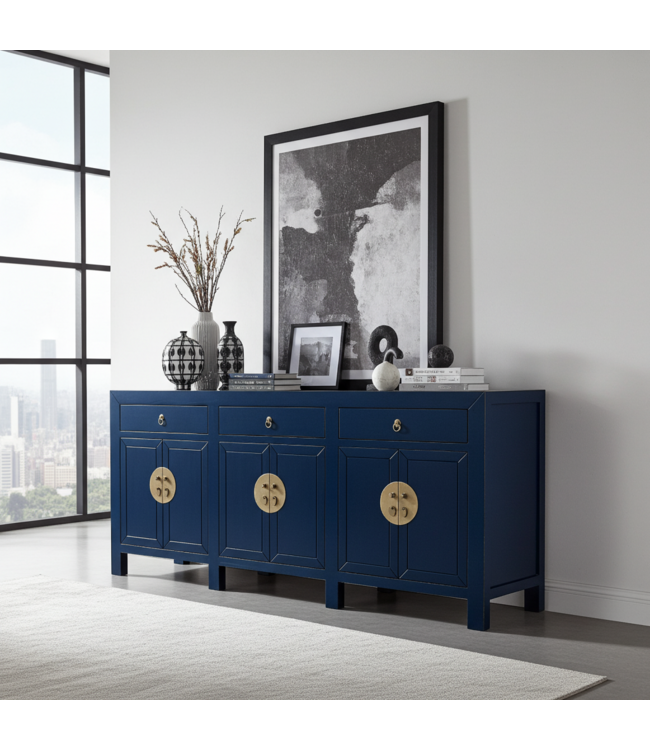 Chinesisches Sideboard Kommode Nachtblau - Orientique Kollektion B190xT40xH85cm