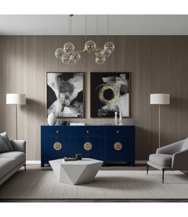 Chinese Dressoir Blauw Midnight Blue - Orientique Collection B190xD40xH85cm