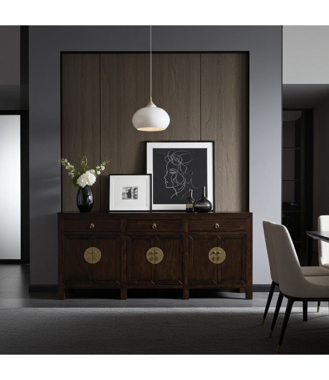 Chinesisches Sideboard Earthy Braun - Orientique Kollektion B190xT40xH85cm