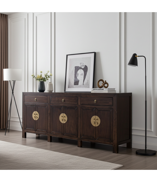 Credenza Cinese Earthy Maronne - Orientique Collezione L190xP40xA85cm