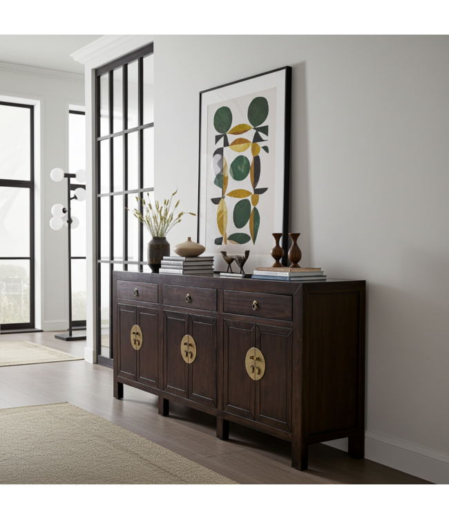 Chinesisches Sideboard Earthy Braun - Orientique Kollektion B190xT40xH85cm