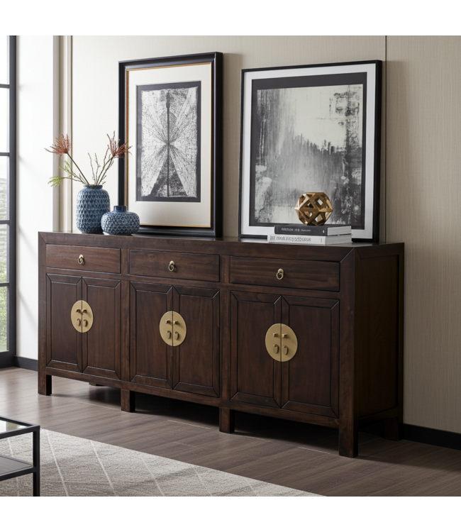 Buffet Chinois Earthy Marron - Orientique Collection L180xP40xH85cm