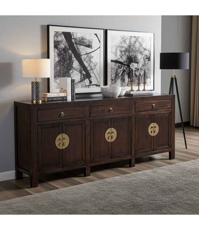 Buffet Chinois Earthy Marron - Orientique Collection L180xP40xH85cm