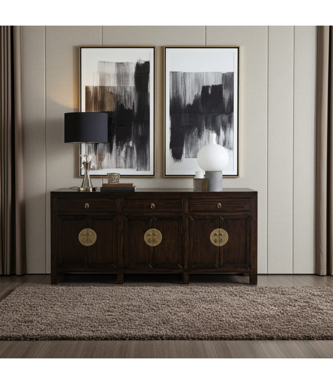 Credenza Cinese Earthy Maronne - Orientique Collezione L190xP40xA85cm
