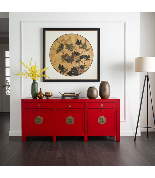 Chinesisches Sideboard Lucky Rot - Orientique Kollektion B190xT40xH85cm