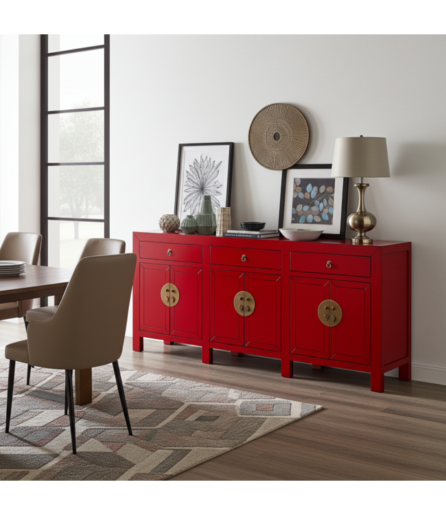 Buffet Chinois Lucky Rouge - Orientique Collection L190xP40xH85cm