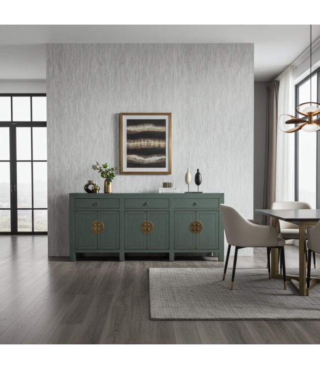 Buffet Chinois Gris Olive - Orientique Collection L190xP40xH85cm