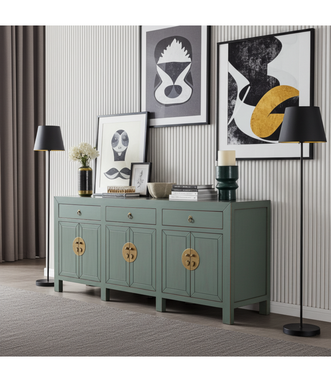 Aparador Chino Gris Oliva - Orientique Colección An190xP40xAl85cm