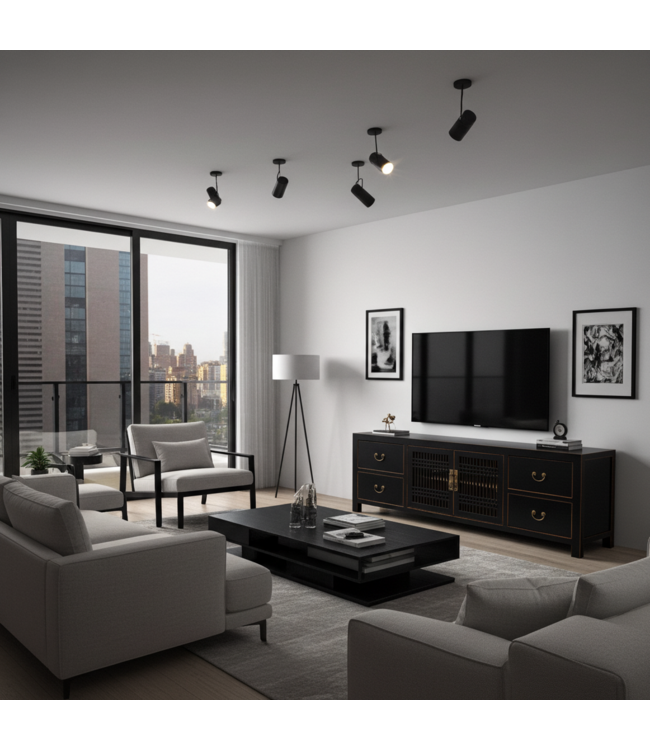 Chinese TV Cabinet Onyx Black - Orientique Collection W180xD38xH65cm