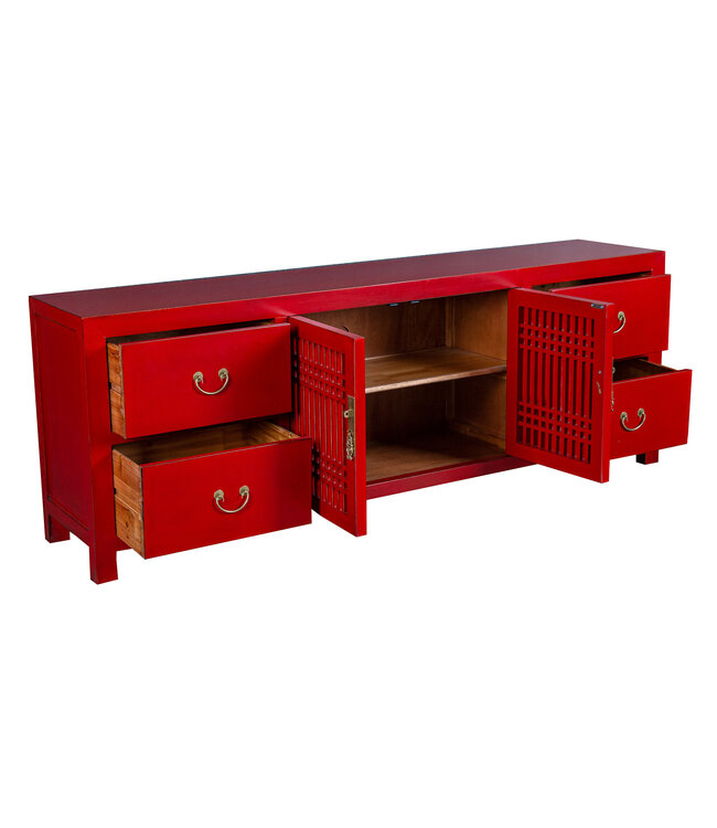 Chinesisches TV Lowboard Lucky Rot - Orientique Kollektion B180xT38xH65cm