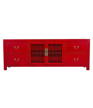 Fine Asianliving Chinesisches TV Lowboard Lucky Rot - Orientique Kollektion B180xT38xH65cm