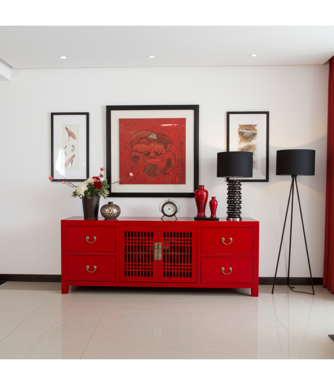 Chinese TV Cabinet Lucky Red - Orientique Collection W180xD38xH65cm