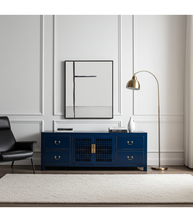 Chinese TV Cabinet Midnight Blue - Orientique Collection W180xD38xH65cm
