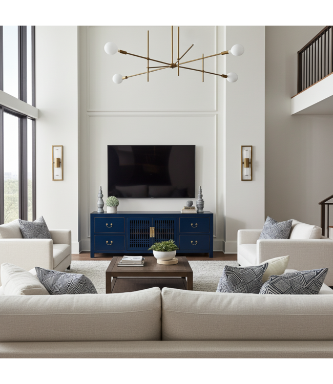 Mueble TV Chino Azul Noche - Orientique Colección An180xP38xAl65cm