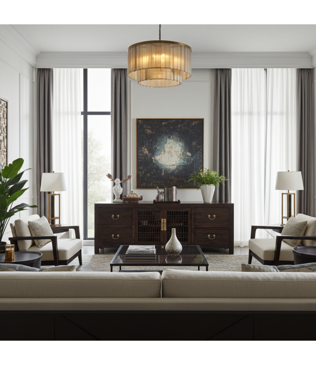 Chinesisches TV Lowboard Earthy Braun - Orientique Kollektion B180xT38xH65cm