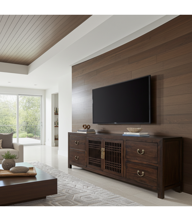 Meuble TV Chinois Earthy Marron - Orientique Collection L180xP38xH65cm