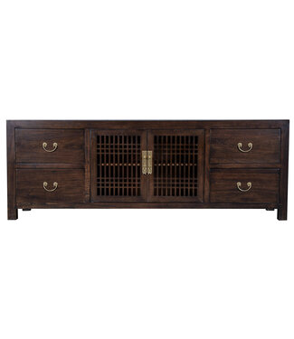 Fine Asianliving Chinesisches TV Lowboard Earthy Braun - Orientique Kollektion B180xT38xH65cm