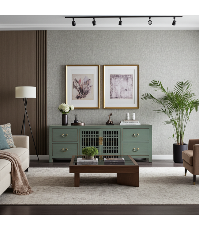 Chinese TV Cabinet Olive Grey - Orientique Collection W180xD38xH65cm