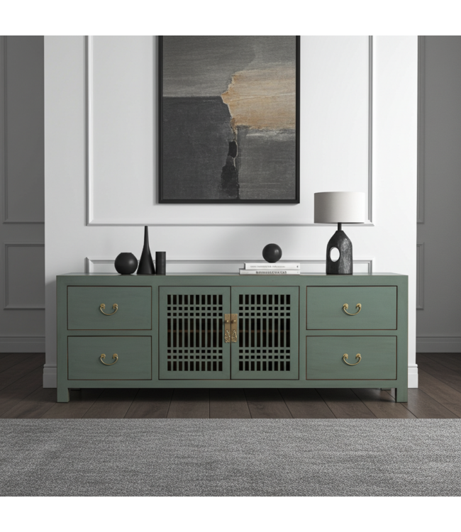 Chinese TV Cabinet Olive Grey - Orientique Collection W180xD38xH65cm