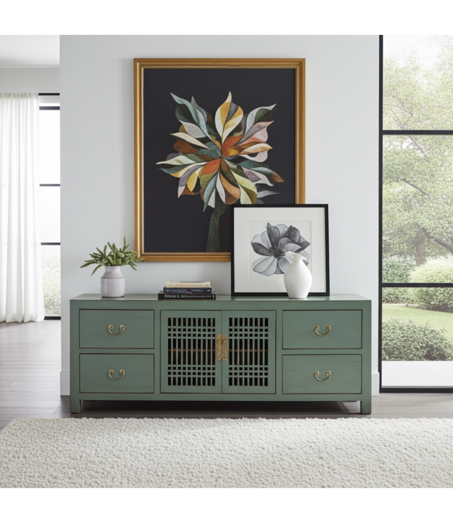 Chinese TV Kast Grijs Olive Grey - Orientique Collectie B180xD38xH65cm