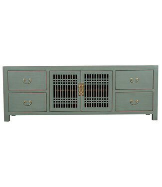 Fine Asianliving Chinesisches TV Lowboard Olive Grau - Orientique Kollektion B180xT38xH65cm