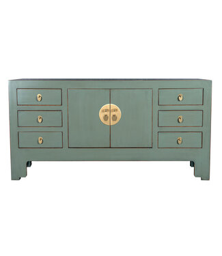 Fine Asianliving Chinesisches TV Lowboard Olive Grau - Orientique Kollektion B121xT37xH61cm