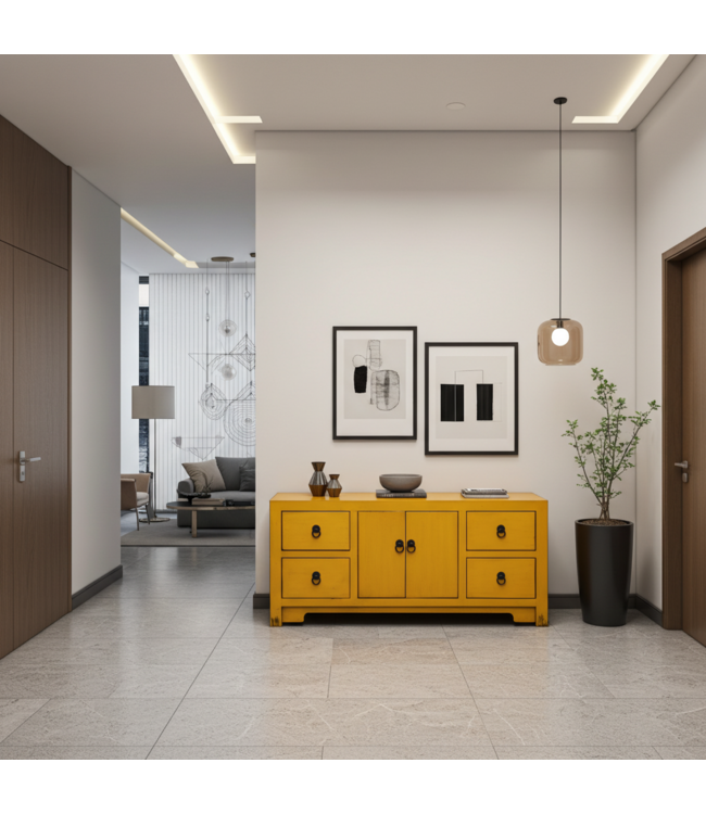 Mobile TV Cinese Giallo Marigold - Orientique Collezione L106xP45xA46cm