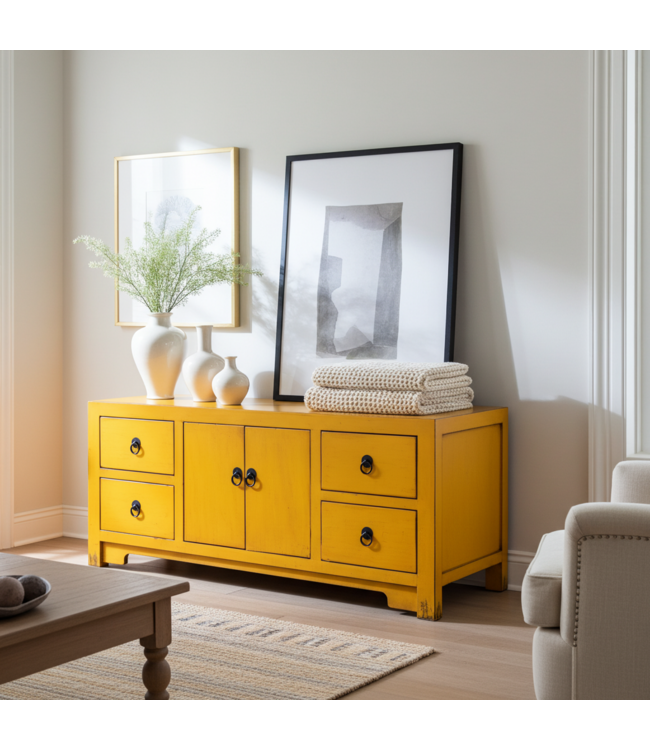 Mueble TV Chino Amarillo Marigold - Orientique Colección An106xP45xAl46cm