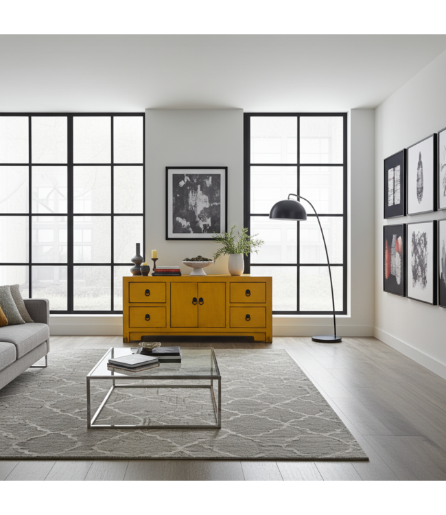 Chinese TV Cabinet Marigold Yellow - Orientique Collection W106xD45xH46cm