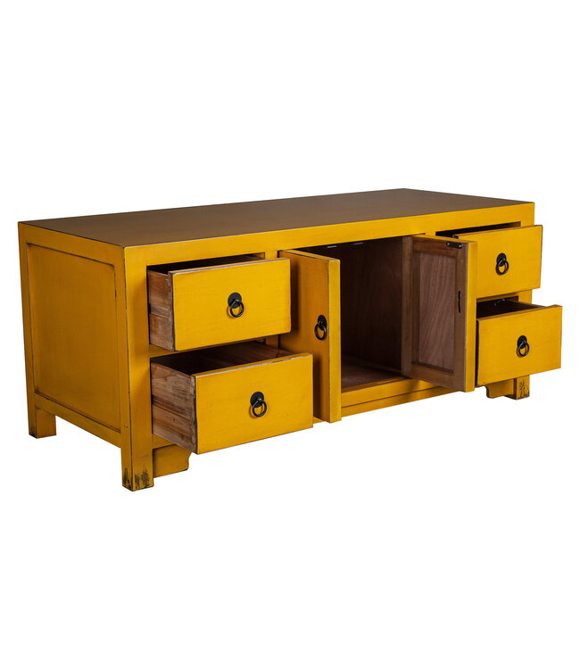 Chinesisches TV Lowboard Marigold Gelbe - Orientique Kollektion B106xT45xH46cm