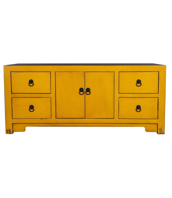 Chinesisches TV Lowboard Marigold Gelbe - Orientique Kollektion B106xT45xH46cm
