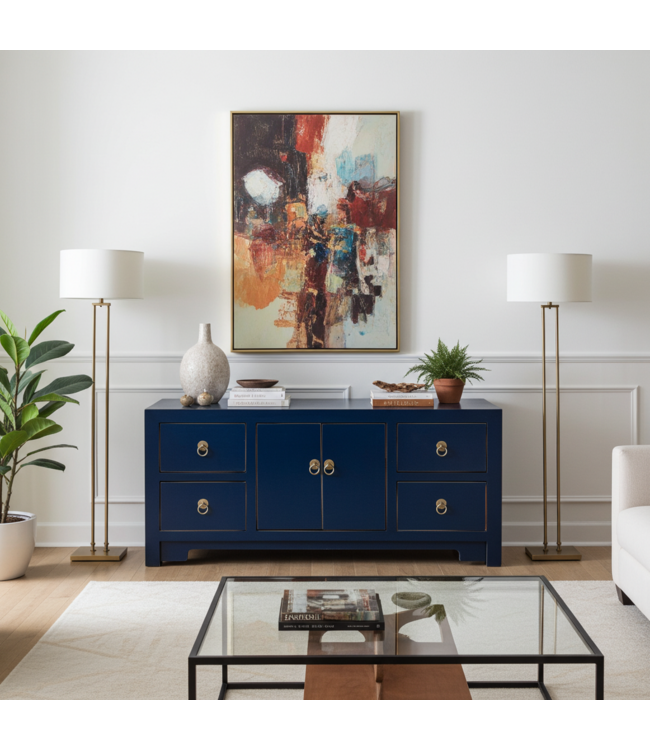 Chinese TV Cabinet Midnight Blue - Orientique Collection W106xD45xH46cm