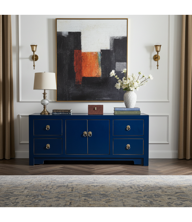 Mueble TV Chino Azul Noche - Orientique Colección An106xP45xAl46cm