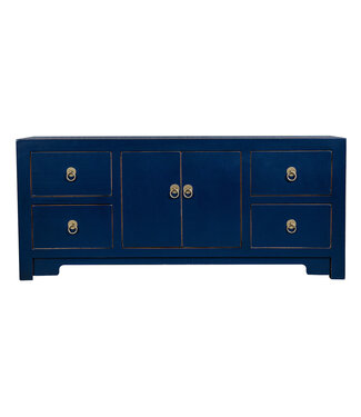 Fine Asianliving Chinese TV Cabinet Midnight Blue - Orientique Collection W106xD45xH46cm