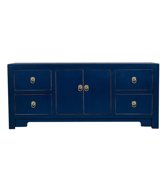 Chinese TV Kast Blauw Midnight Blue - Orientique Collectie B106xD45xH46cm
