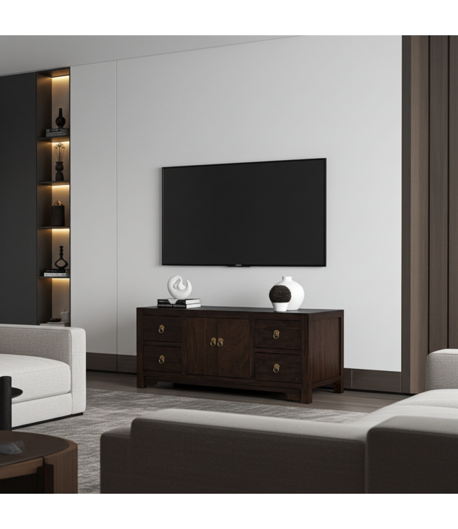 Mueble TV Chino Earthy Marrón - Orientique Colección An106xP45xAl46cm