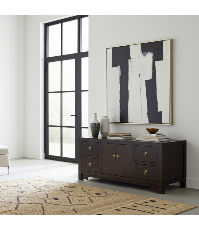 Chinese TV Cabinet Earthy Brown - Orientique Collection W106xD45xH46cm