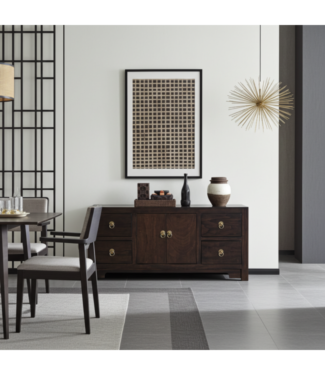 Chinese TV Kast Bruin Earthy Brown  - Orientique Collection B106xD45xH46cm