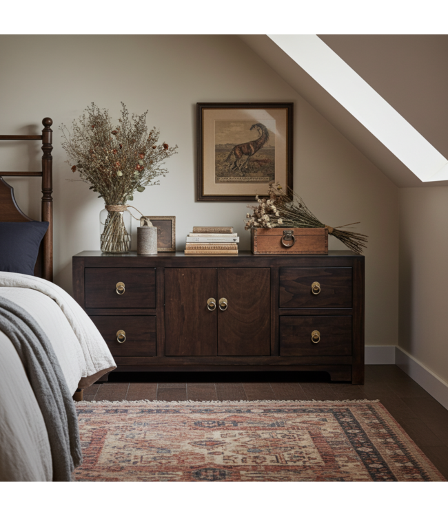 Mobile TV Cinese Earthy Maronne - Orientique Collezione L106xP45xA46cm