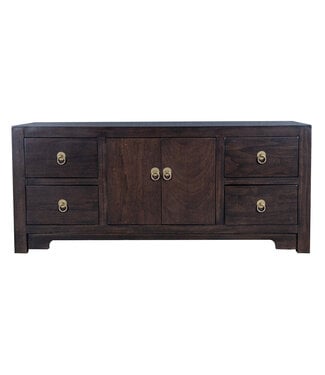 Fine Asianliving Chinesisches TV Lowboard Earthy Braun - Orientique Kollektion B106xT45xH46cm