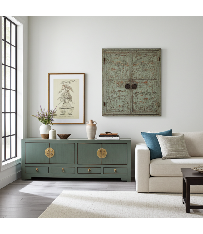 Chinese TV Cabinet Olive Grey - Orientique Collection W130xD40xH45cm