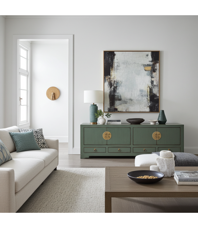 Chinese TV Cabinet Olive Grey - Orientique Collection W130xD40xH45cm